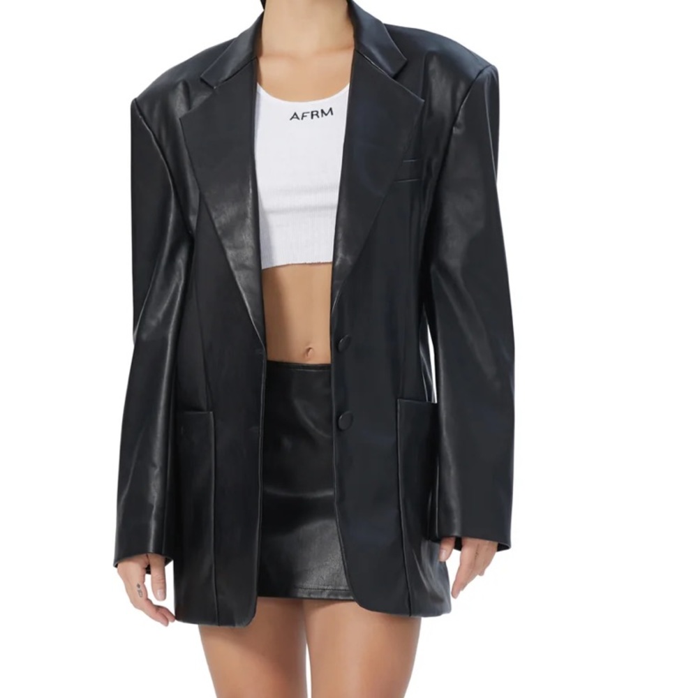 AFRM Black Leather Jacket NWT